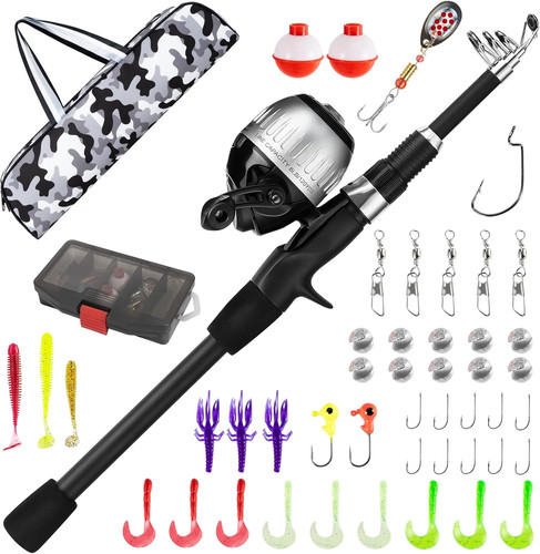Kids fishing pole - set, with