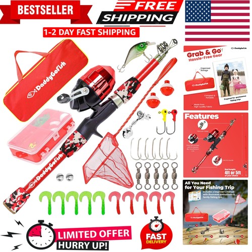 Kids fishing pole rod reel - fishing,