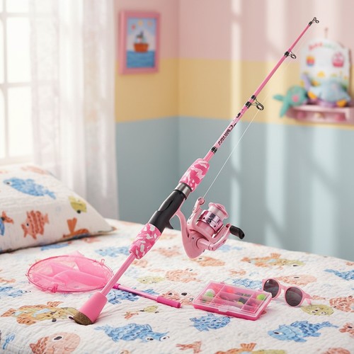 Portable girls fishing rod - girls',