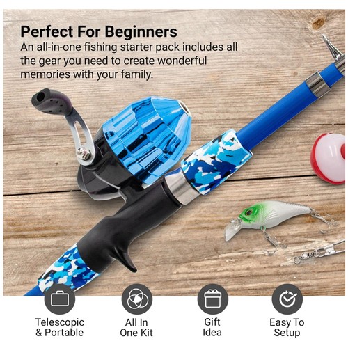 Kids fishing pole kit with - kids,